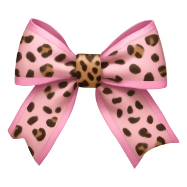 A light pink bow with cheetah stripes  sticker