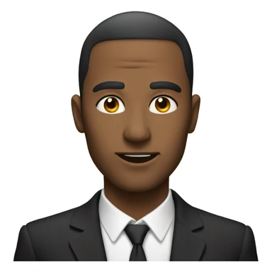 a person with a very sharp jawline pointing at it sticker