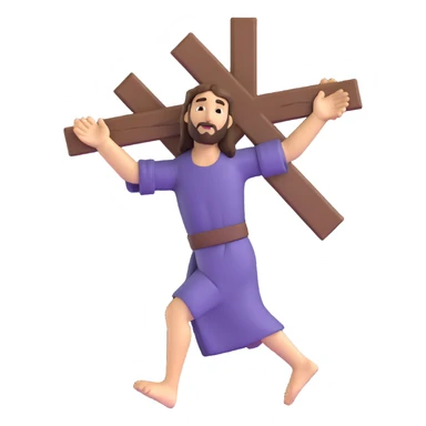 Jesus carrying the cross sticker