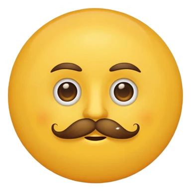 sun with mustache with no smile no brows sticker