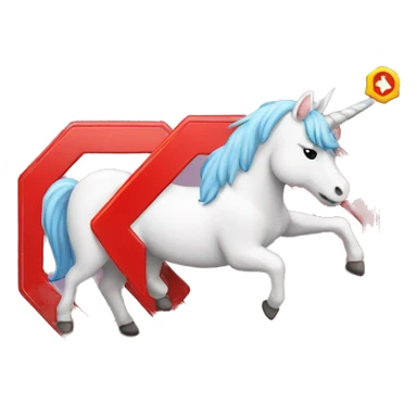 unicorn with stop sign sticker