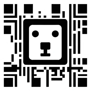 QR code with a scan line sticker