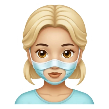 Una niña con mascarilla facial sticker