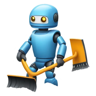 Robot snow shoveling sticker