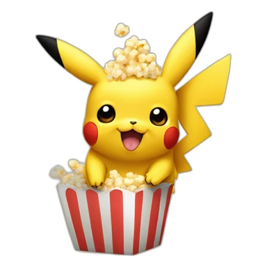 pikachu avec des popcorn sticker