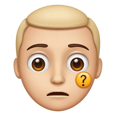 Questioning emoji expression sticker