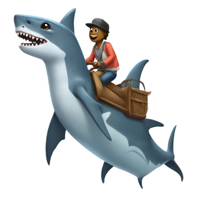 Shark riding llama sticker