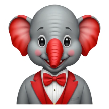 Elephant clown with big bowtie sticker