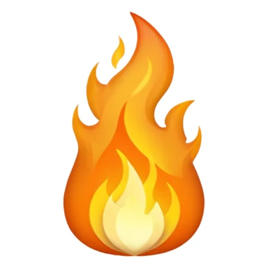 Pale orange and beige flame sticker