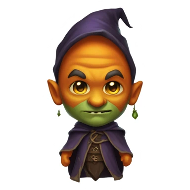 half-orc male wizard necromancer pumpkin sticker