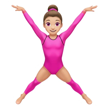 "A gymnast in neon pink outfit with a smile and a look of surprise (normal skin) sticker