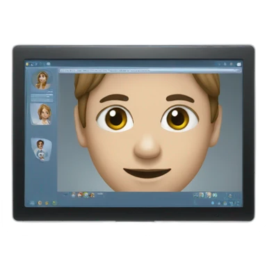 monitor with the video call on the screen sticker