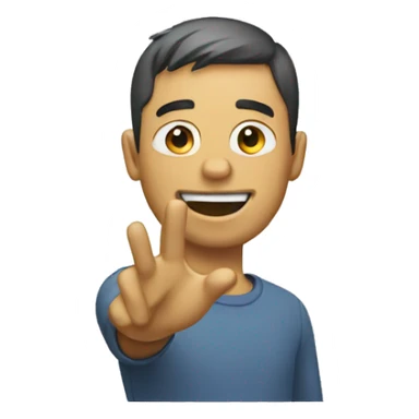 waving man with skinfade haircut sticker