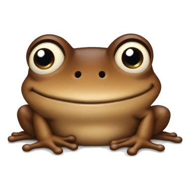 Brown frog smiling and cute sticker