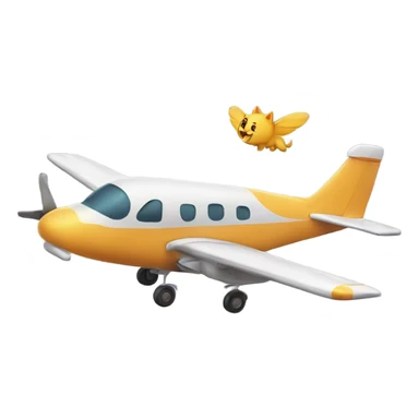 Cat flying plane  sticker