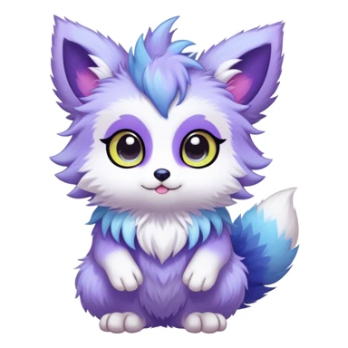 Kawaii bright fantasy ethereal anthro fursona Fakemon animal creature sticker