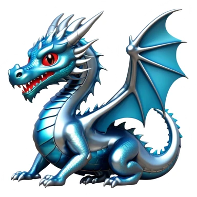 3d chrome plated dragon sticker