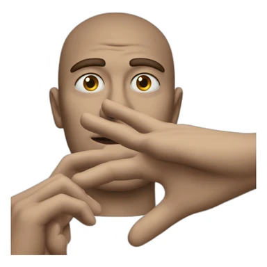 A man points his hand at the eye and pulls it down sticker