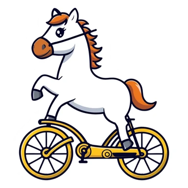 Cavalo andando de bicicleta  sticker