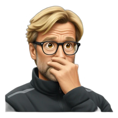 Klopp bring his hands to his lips sticker