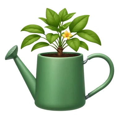 potted plant with a watering can above sticker