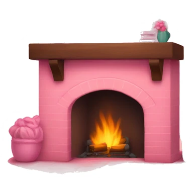 Cozy pink fireplace  sticker
