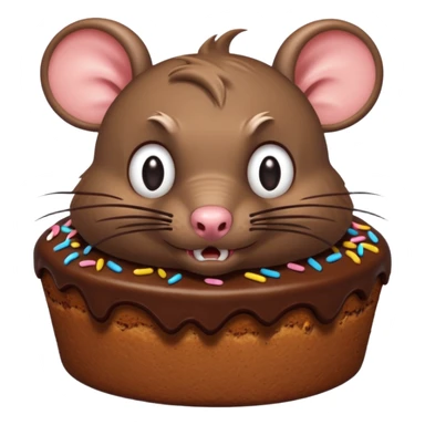 Furious rat with mean cake sticker