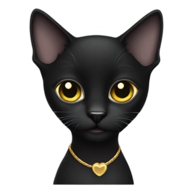 A short haired black cat with gold eyes sticker