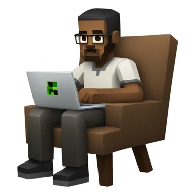 a man who plays minecraft on a laptop sticker