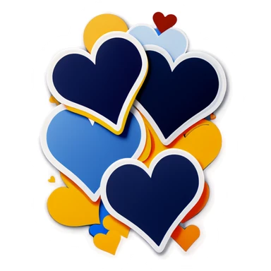 Navy blue hearts sticker