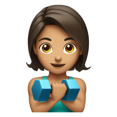 brunette girl lifting weights sticker