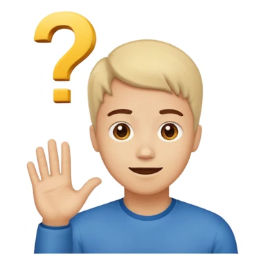 Una persona pensativa, que este feliz con un signo de interrogación arriba de la cabeza sticker