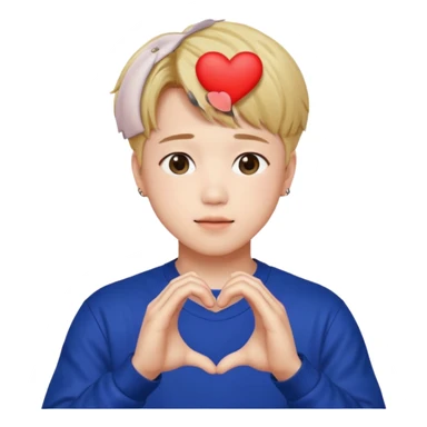 Park Jimin from BTS doing a heart with his hands  sticker