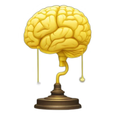yellow brain with lamp shining sticker