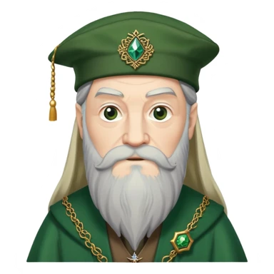 albus dumbledore from harry potter with green scottish Tam o'shanter cap and decorative motifs sticker