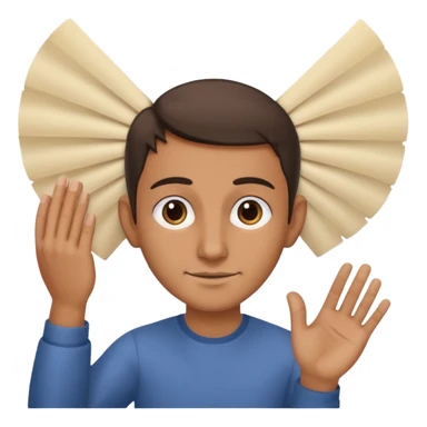 orecchio grande con mano dietro che lo sventola sticker