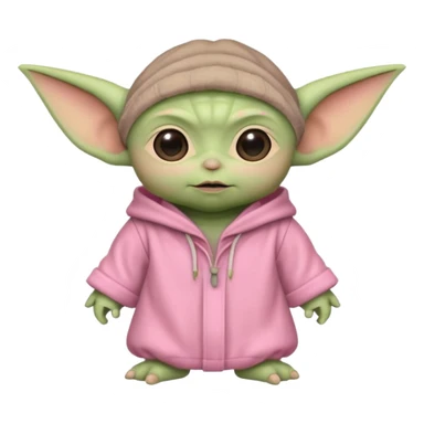 baby yoda wearing pink  sticker