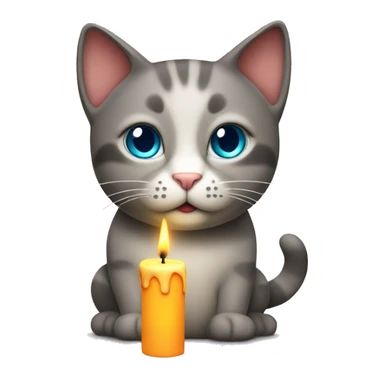 Cat standing with a candle in its hands sticker