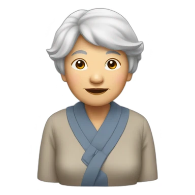 old asian lady sticker