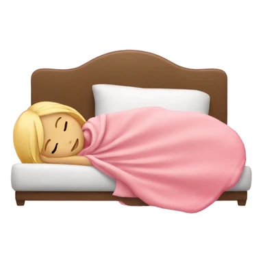 blonde girl sleeping on side with pink blanket sticker