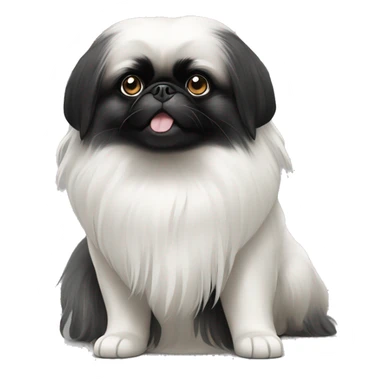 Black and white Pekingese  sticker