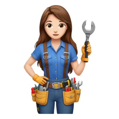 beautiful girl with long brown hair renovating her apartment sticker