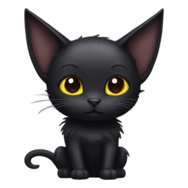 A black cat with bat wings sticker