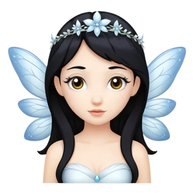White fairy with black hair sticker