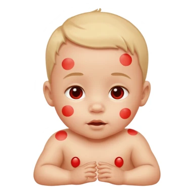 bebe com bolinhas vermelhas pequenas pelo corpo  sticker