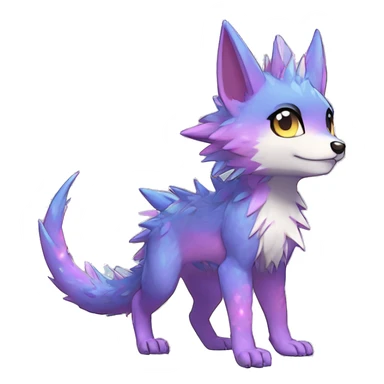 Anthro Scalie Spiky Cool Edgy Magical Shiny Colorful Pastel Sparkle Kemono-style Chibi Fantasy-Animal-Fakémon-Pokémon-Hybrid Fur Sona Aesthetic Full Body sticker