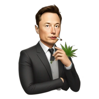 Elon Musk smokes weed as a fox sticker
