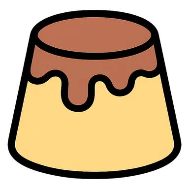 minimalist pudding dessert, simple and clean design, minimal style, soft colors, no face, smooth shape sticker