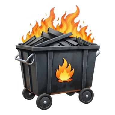 Trash dumpster on fire sticker