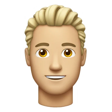 white guy with a man bun undercut with salt and pepper hair sticker